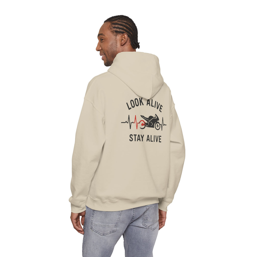 Look Alive Stay Alive Motorcycle Hoodie — Biker Safety Sweatshirt