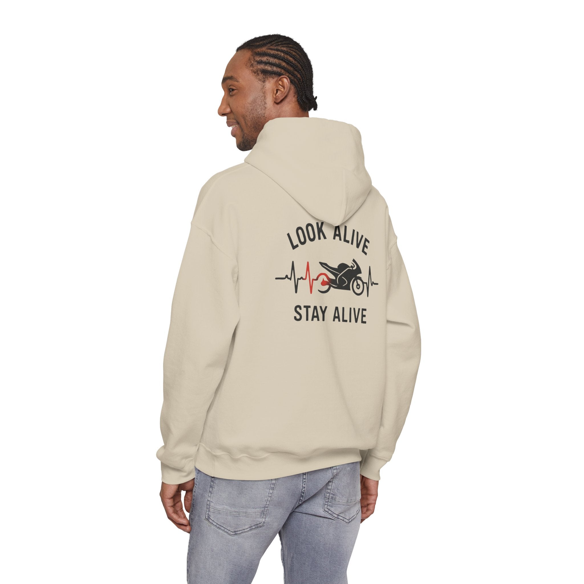 Look Alive Stay Alive Motorcycle Hoodie — Biker Safety Sweatshirt
