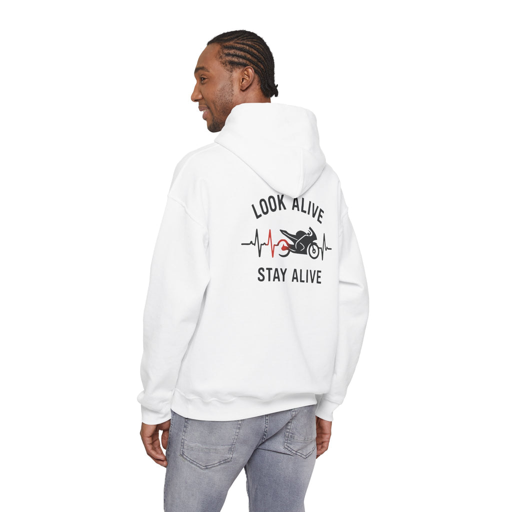 Look Alive Stay Alive Motorcycle Hoodie — Biker Safety Sweatshirt