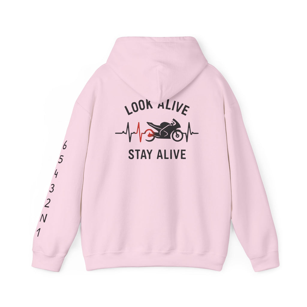 Look Alive Stay Alive Motorcycle Hoodie — Biker Safety Sweatshirt