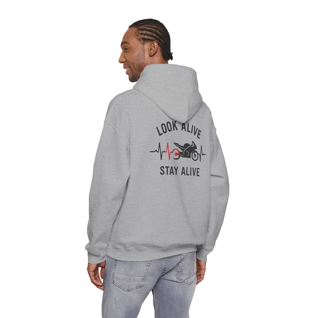 Look Alive Stay Alive Motorcycle Hoodie — Biker Safety Sweatshirt