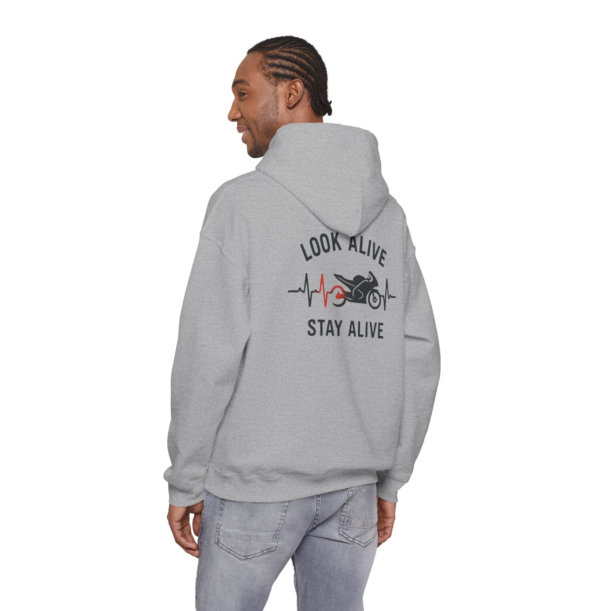 Look Alive Stay Alive Motorcycle Hoodie — Biker Safety Sweatshirt
