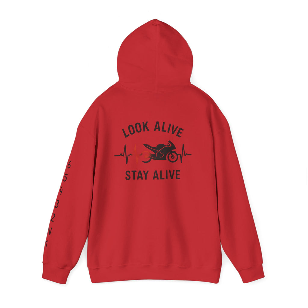 Look Alive Stay Alive Motorcycle Hoodie — Biker Safety Sweatshirt